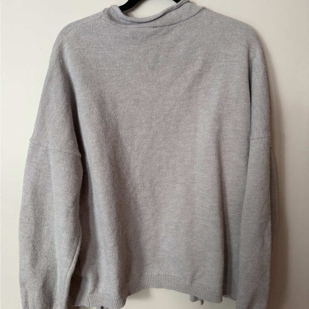 Light Gray Open Front Cardigan XXL | Soft Knit Cozy Sweater - Picture 4 of 4